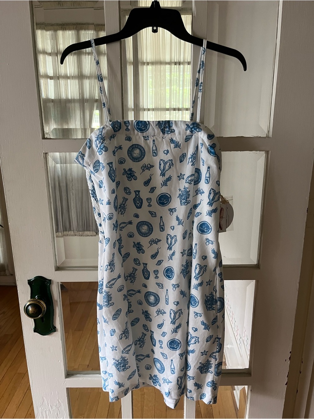 Jessica Simpson White and Light Blue Summer Dress - Size XL
